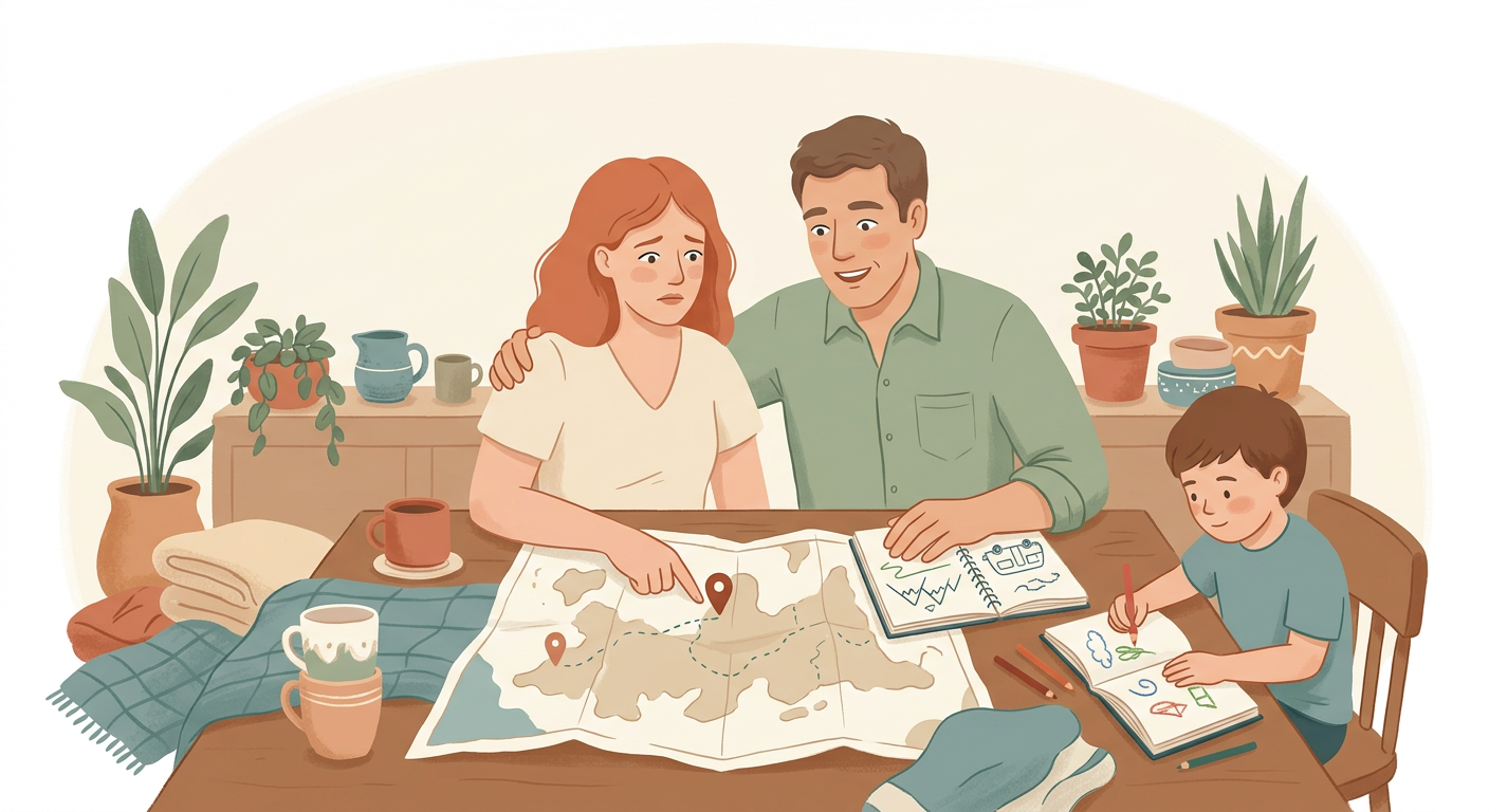 A tu pareja le ilusiona un proyecto vital (emprender, mudarse al campo, viajar largo) que a ti te asusta. Tú…