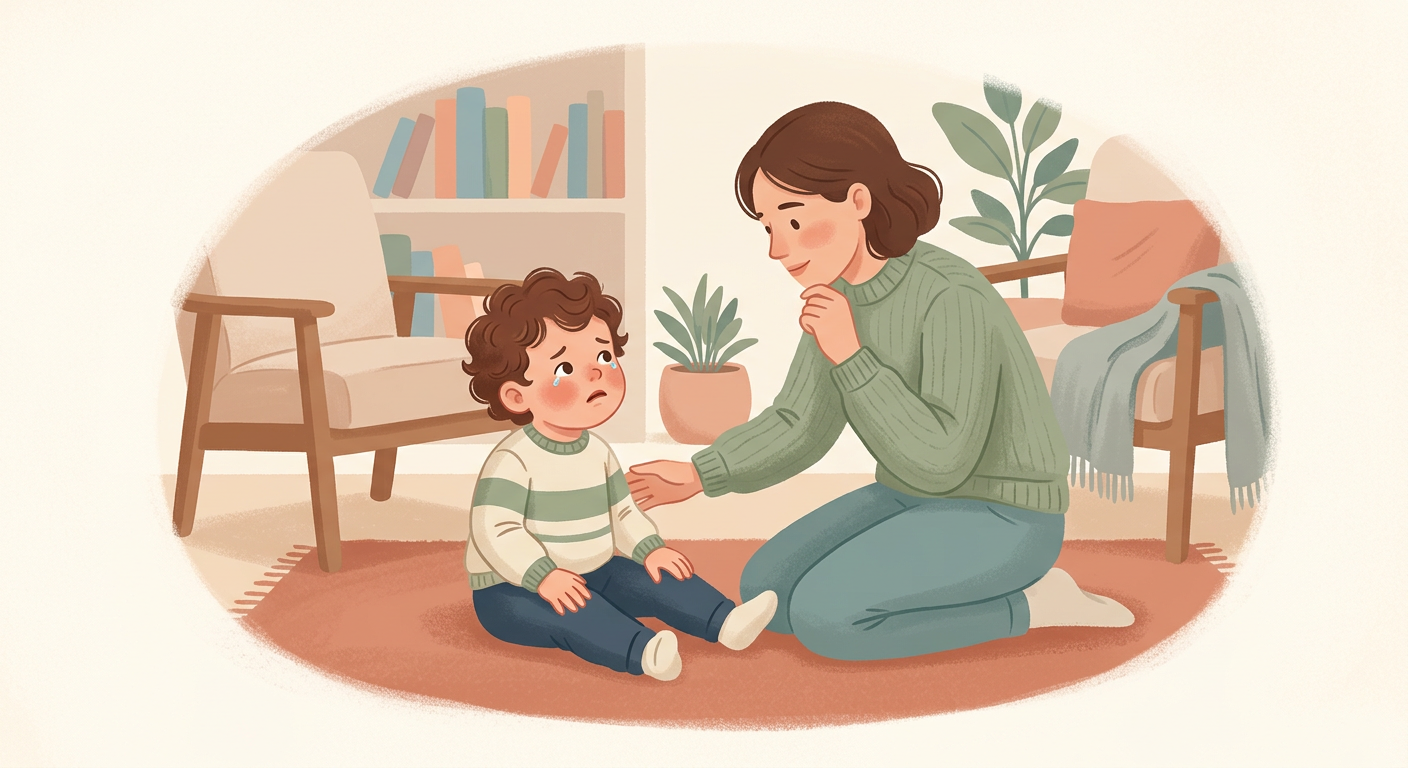Your 2-year-old falls, looks at you, assesses the situation for 3 seconds, and then starts crying as if they've had an amputation. They haven't actually hurt themselves at all. You...
