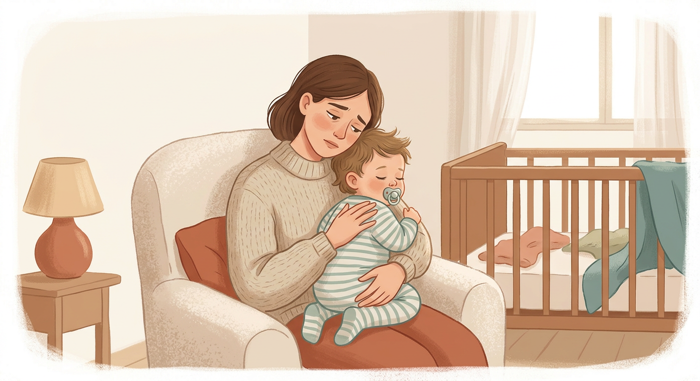 Um bebé de 18 meses não quer dormir. Está a chorar há 40 minutos no berço. Tu…