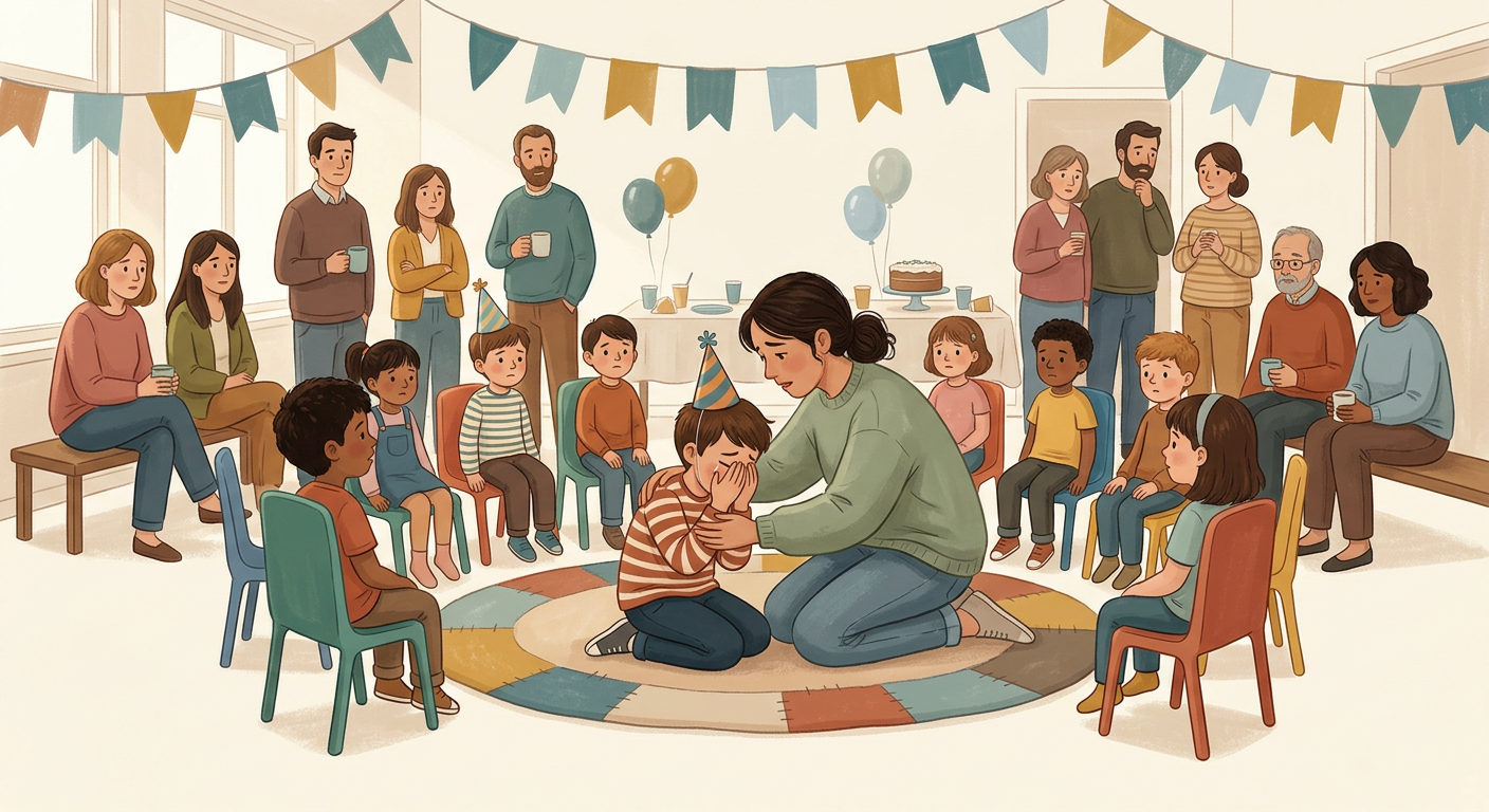 À la fête d'anniversaire, votre enfant de 5 ans perd au jeu des chaises musicales et se jette par terre en criant "JE VEUX MOURIR". Il y a 12 parents qui regardent. Vous…