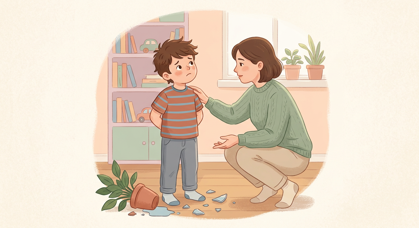 Votre enfant de 6 ans jure qu'il n'a pas cassé le vase. Il est pourtant évident que si.