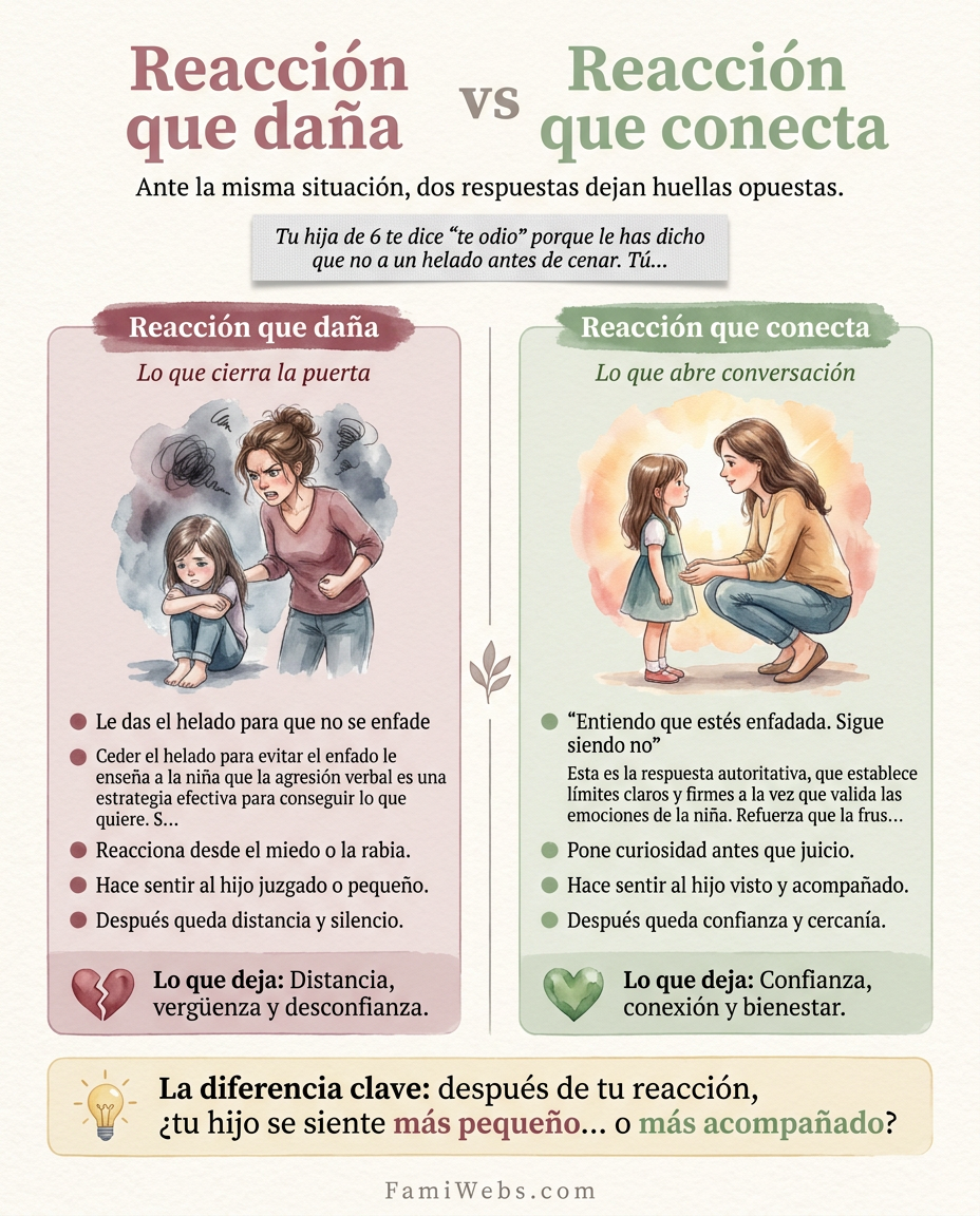 Infografía: Tua figlia di 6 anni ti dice "ti odio" perché le hai negato un gelato prima di cena. Tu…