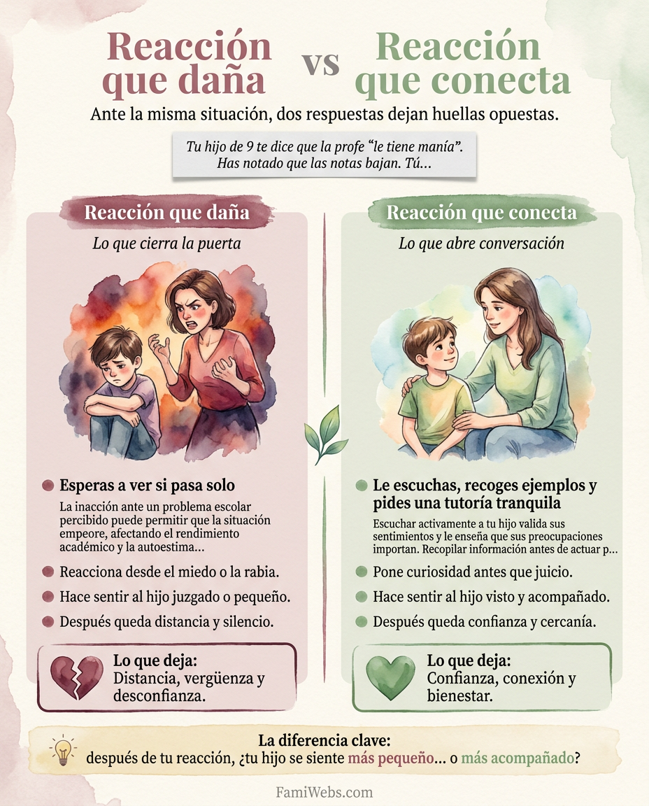 Infografía: Votre enfant de 9 ans vous dit que la maîtresse "l'a dans le collimateur". Vous avez remarqué que ses notes baissent. Vous…