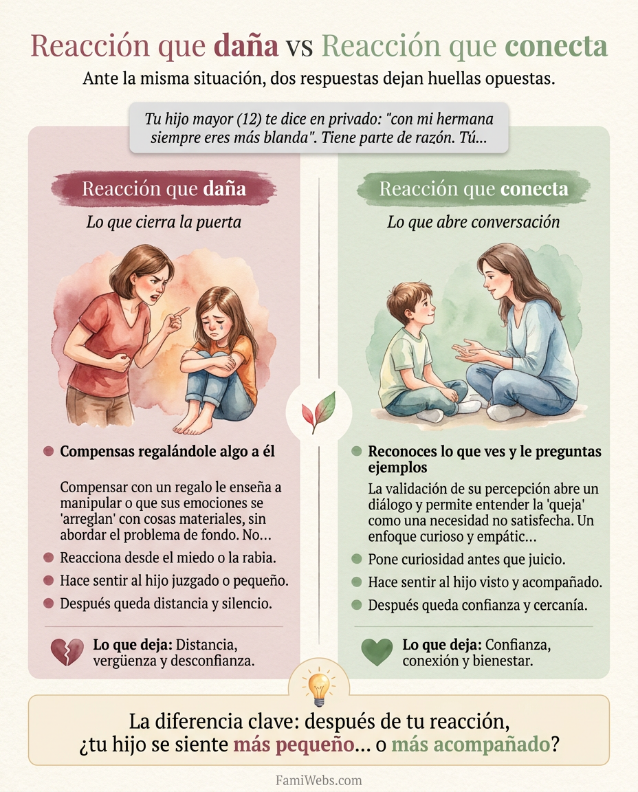 Infografía: Dein älteres Kind (12) sagt dir unter vier Augen: "Du bist zu meiner Schwester immer nachgiebiger." Er hat teilweise recht. Du…