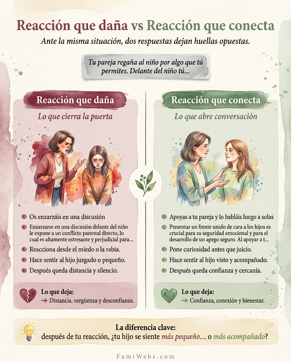 Infografía: Il tuo partner rimprovera il bambino per qualcosa che tu permetti. Davanti al bambino tu…